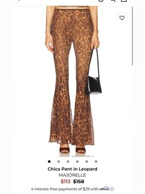 MAJORELLE Leopard Print Flared Chica Pants - Brown 🤎 from Revolve